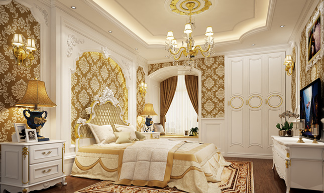 Mẫu phòng ngủ tân cổ điển đẹp thịnh hành nhất hiện nay